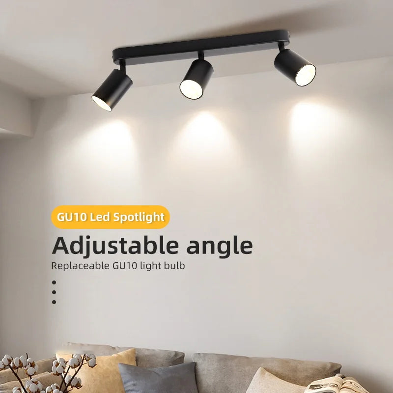 Spot lumineux LED GU10 noir moderne têtes autonome chambre salon