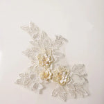 applique textile fleurs brodées doré clair mariage tissu microfibre 3d opaquement broderie fine