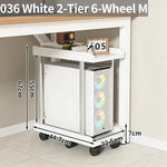 chariot mobile multifonctionnel roulettes blanc noir moderne organiser stockage tablettes cables charge