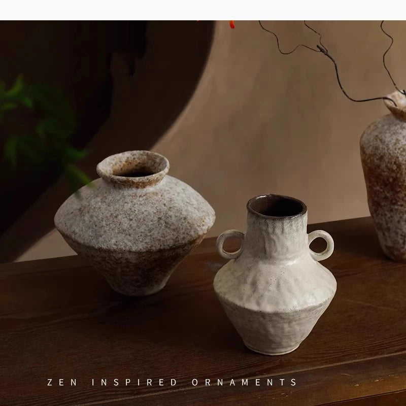 vase céramique rustique zen minimaliste beige marron blanc cassé orange naturellements