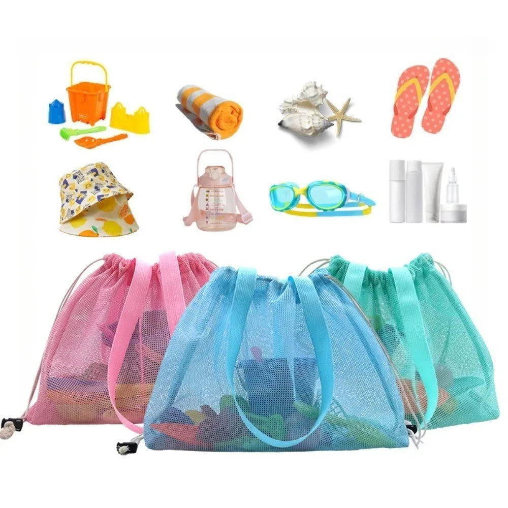 sac rangement polyestère pliable transparent voyage plage organisation jouets salle bain