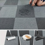 tapis auto adhésif moderne 30x30cm gris marron bleu marine carreaux noirs blancs salon chambre