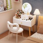 maquillage blanc moderne tiroirs chaise miroir lampe cosmétiques
