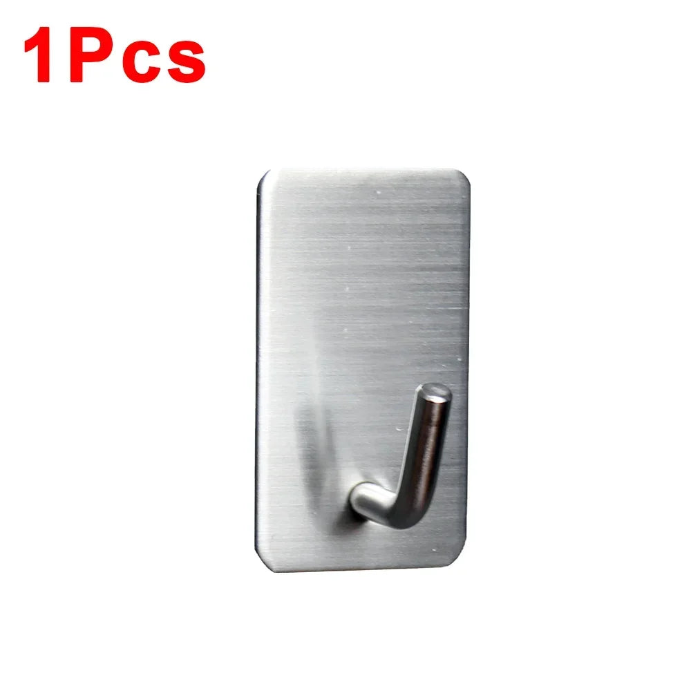porte serviettes acier inoxydable adhésif moderne minimaliste argenté lisse brillant salle bains cuisine organisateur