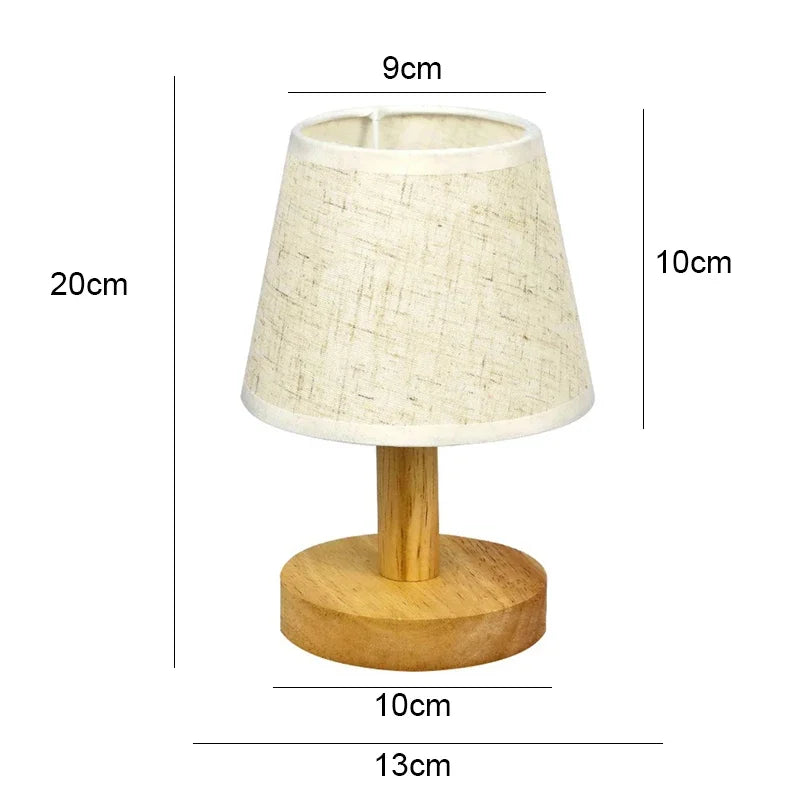 lampe table moderne tissu lin bois naturel abat jour clip led rechargeable chambre salon