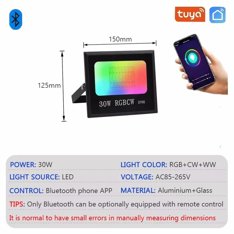 projecteur led ip66 rgb étanche 100w 50w 30w noir moderne clips