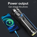 lampe torche led rechargeable 15000 mAh 500m lumiere intense ceinture ajustable banque alimentation