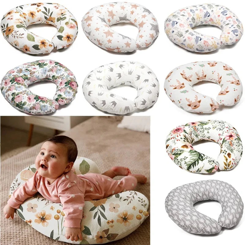 coussin allaitement bébés mois polyester coton moderne doux fleurs motifs géométriques