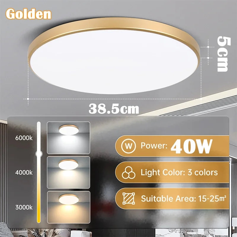 lampe led moderne blanc doré ajustement trichromatique économie énergie
