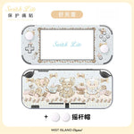 coque protection nintendo switch lite animaux mignons blanc rose bleu adhésif festive