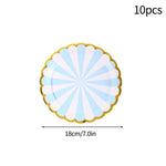 assiettes gobelets papier jetables motifs floraux fête anniversaire mariage décoration