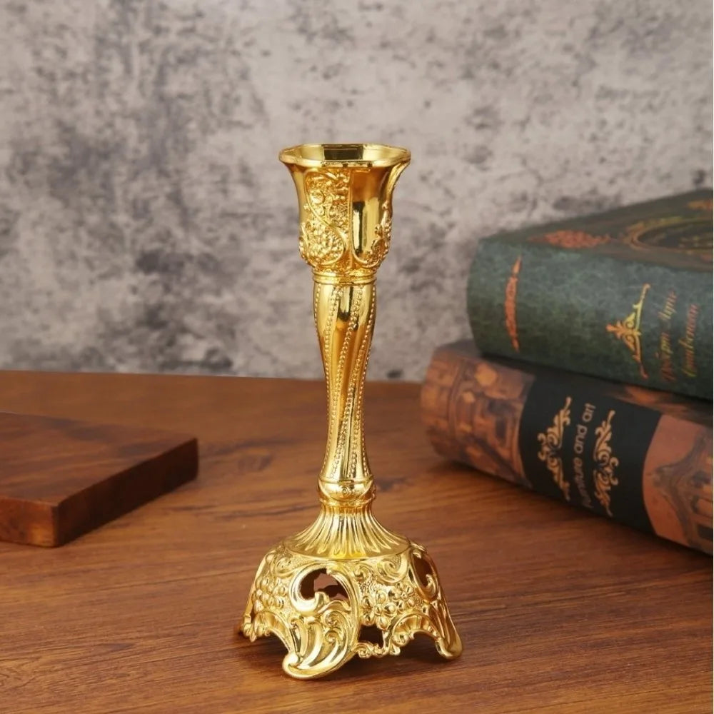 bougeoirs or argent ornements floraux classique baroque décoration intérieure support bougie nouveau post moderne