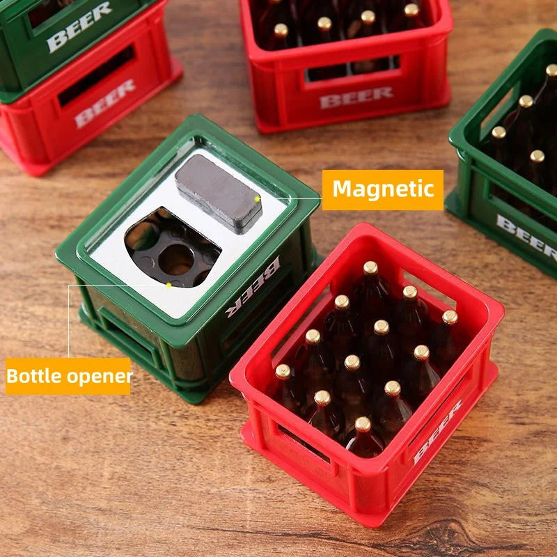 décapsuleur aimant mini caisse bière rouge vert BEER blanc pratique décoration maisonouvrier bouteille intégré