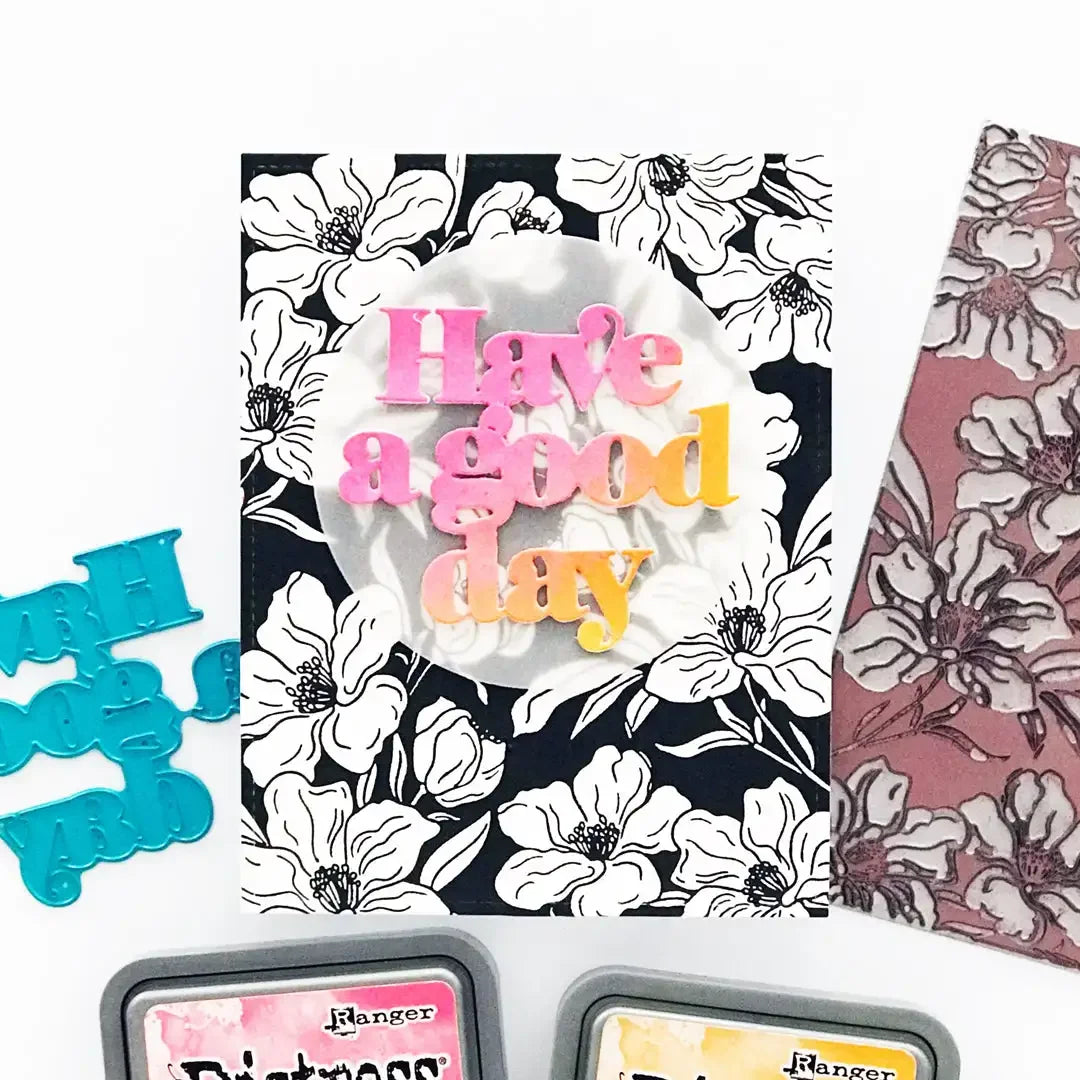 cartes postales fleuries thank you scrapbooking tampon ruban strass