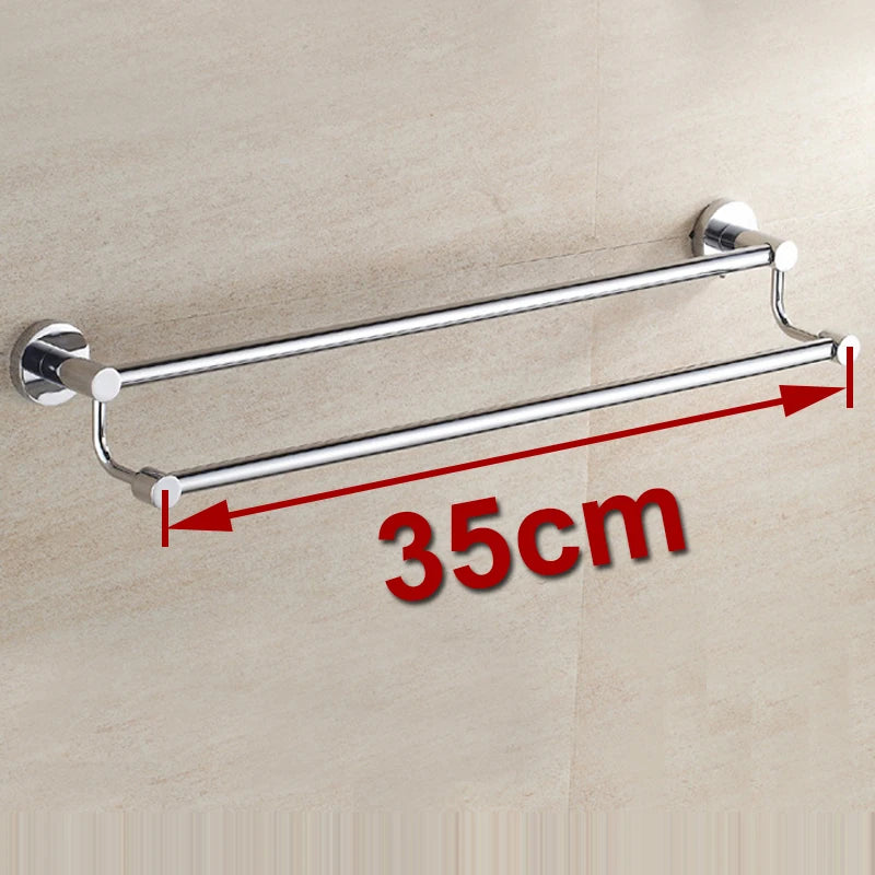 porte serviettes mural chrome acier inoxydable double barres 60cm moderne vis incluscléallen