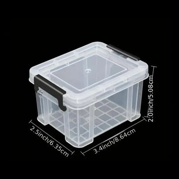 organisateur bijoux boîtes rangement transparentes poignées noires empilables moderne sans motif 6.35cm 8.64cm