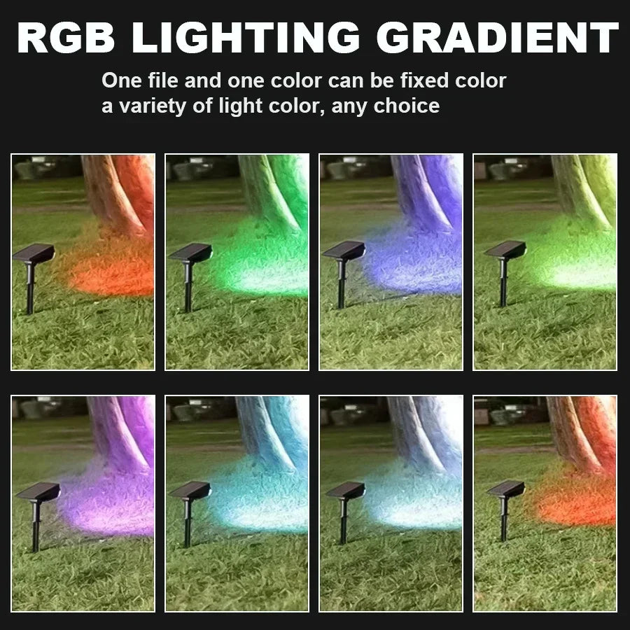 projecteur solaire extérieur led changement couleur moderne spot jardin lumière blanche chaude variante abs