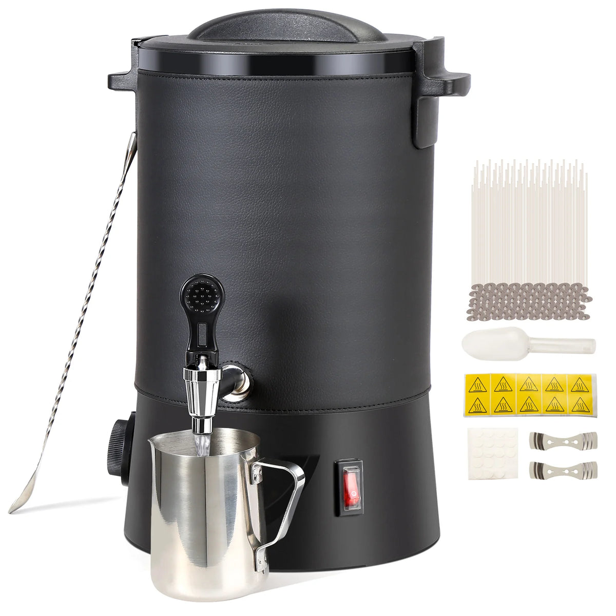 pot cire commercial noir simili cuir moderne tasse cuillère pince bâtonnets cire fabrication bougie