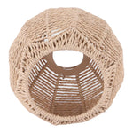 abat jour tissé rattan motif géométrique rustique opacité beige clair anneaux central lumière artisanal