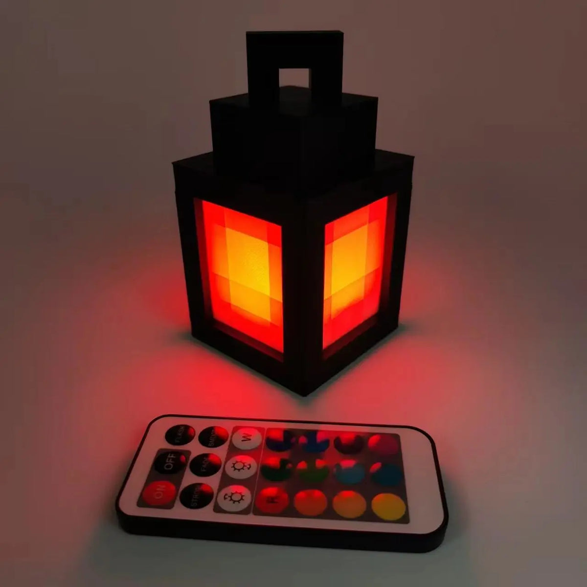 lanterne pixelisée led multiple couleurs télécommande décoration chambre camping événements
