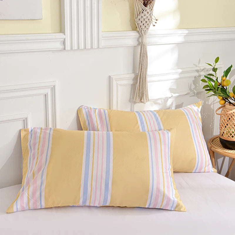 lot deux taies d'oreiller rectangulaires 48x74cm housse coussin décorative motif géométrique moderne