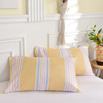 lot deux taies d'oreiller rectangulaires 48x74cm housse coussin décorative motif géométrique moderne