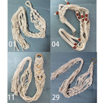 suspension murale macramé boho plante corde coton annneau métallique blanc artisanalintérieur jardin