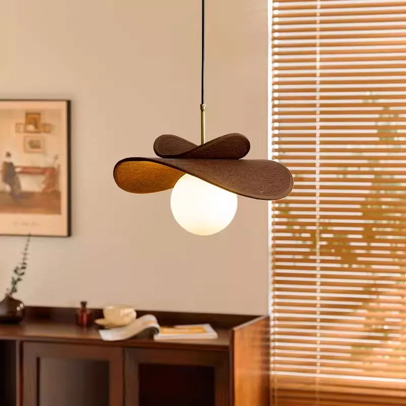 suspension lumineuse moderne marron foncé globe opaque scandinave chambre salon