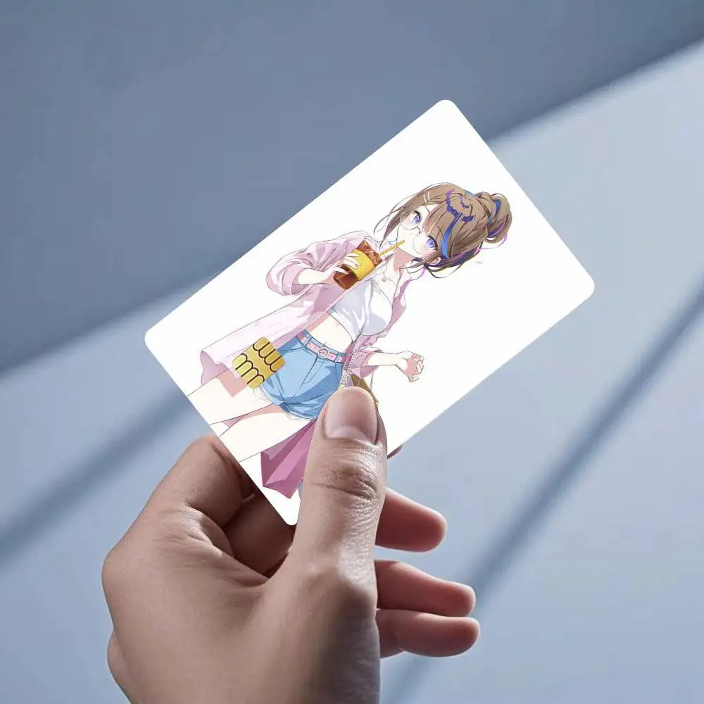 autocollants protection cartes credit debit dessin anime multicolore animaux personnages réutilisables