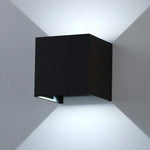 lampe murale moderne led 12w noir mat ip65 verre trempé aluminium