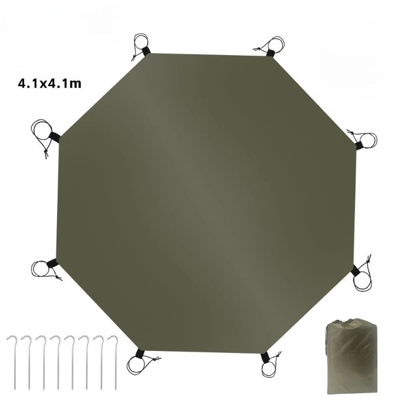tapis sol imperméable tente camping uni vert olive moderne plage sable