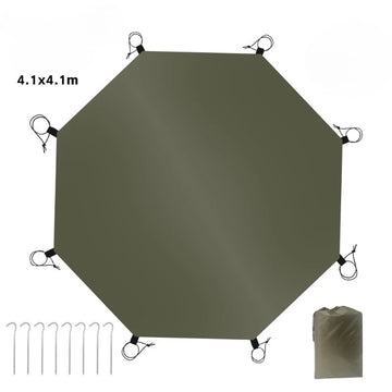 tapis sol imperméable tente camping uni vert olive moderne plage sable