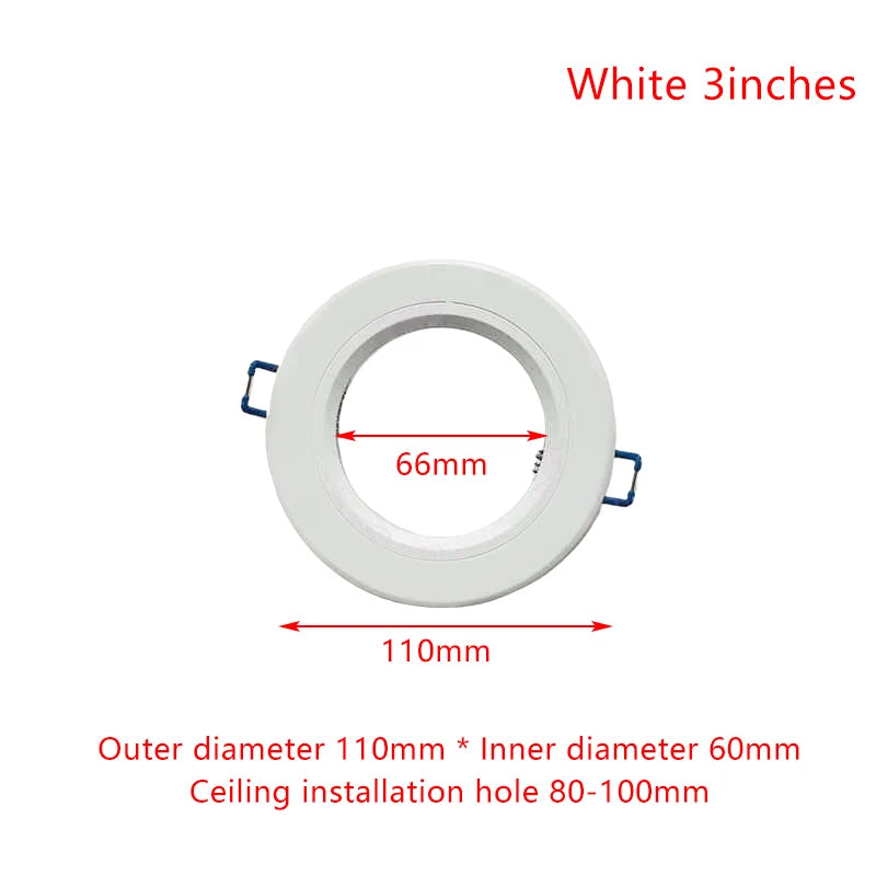 anneaux fixation luminaire blancs modernes downlight led opaques rond lisses variante adaptable