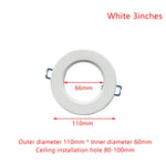 anneaux fixation luminaire blancs modernes downlight led opaques rond lisses variante adaptable