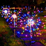 lumières solaires feux d'artifice blanc jaune multicolore moderne étoiles lumineuses filaments tringle sol installationextérieur