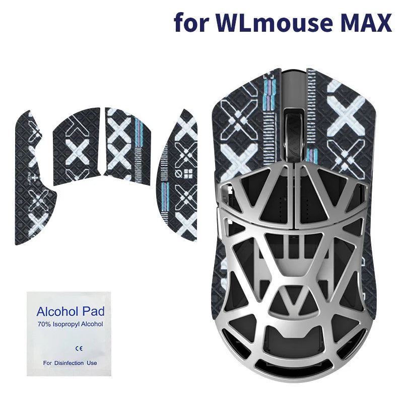 souris jeu antidérapante pads adhésifs géométriques noir blanc gris bleu rouge moderne ergonomique gaming