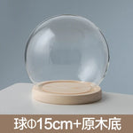 boule verre transparent socle bois décoration d'intérieur moderne objet d'exposition moderne