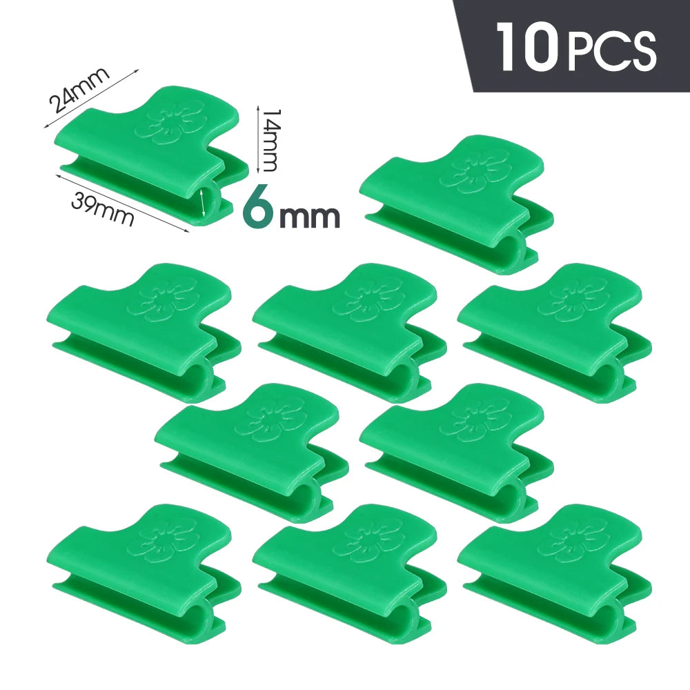 clips fixation plantes vertes pratique robustes 10 pièces opaques vert plat lisse clips support