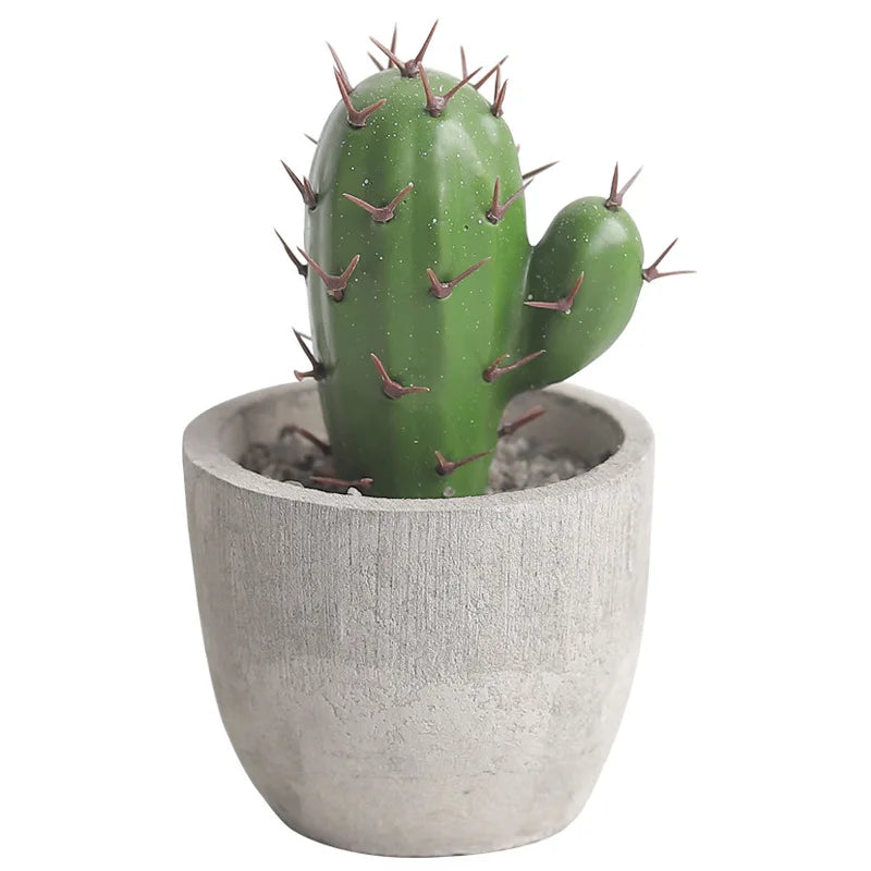 décoration intérieure cactus artificiel vert moderne pot gravier salon 11.1cm
