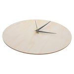 horloge murale bois naturelle moderne cadran blanc aiguilles noires diamètre 25cm peinture diy
