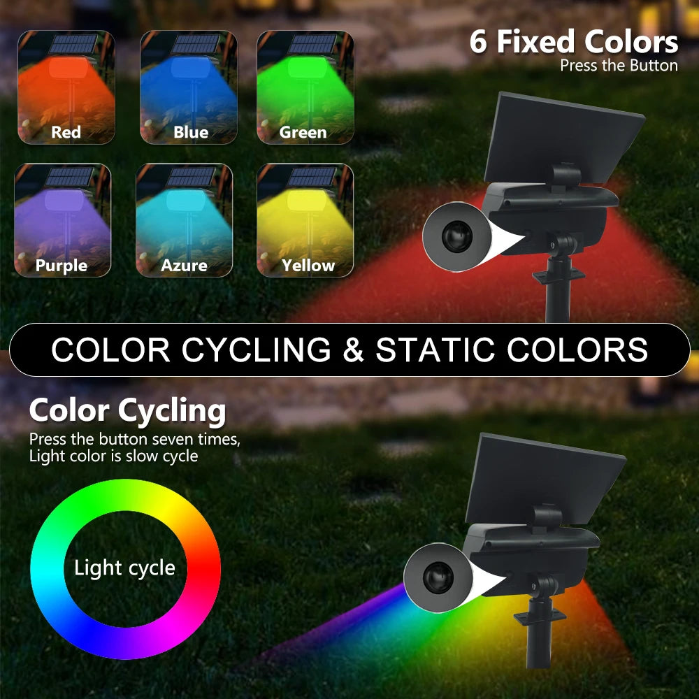 projecteur solaire led rgb noir moderne facile ip65