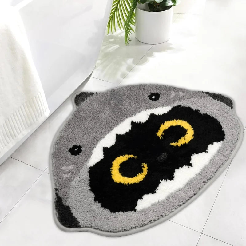 tapis moelleux antidérapant polyester dessin animé moderne maison salon chambre bleu gris vert marron