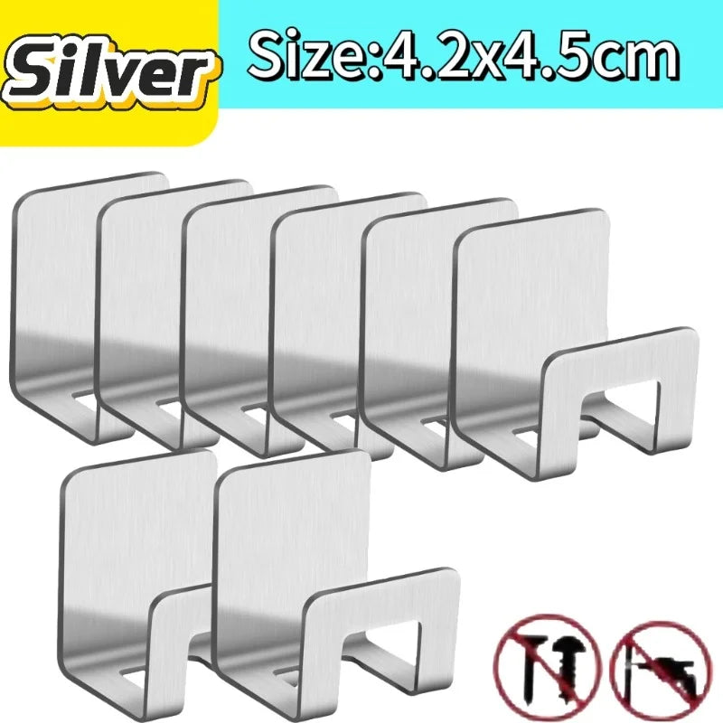 support rangement universel moderne adhésif argenté noir couteaux grattoir ciseaux brosse planche découpe couvercle