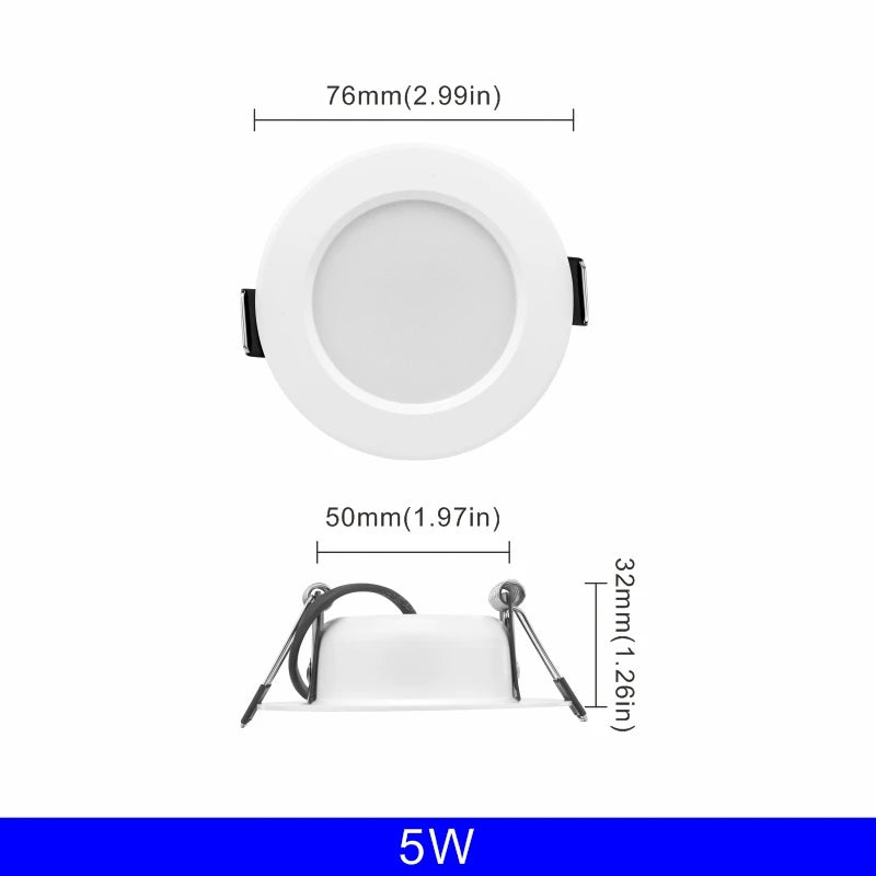 spots led blancs 3w 5w 7w 9w 12w 15w 220v clips aluminium moderne