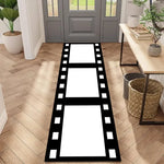 tapis moderne billets cinéma rouge beige noir blanc décoratif chambre salon polyester