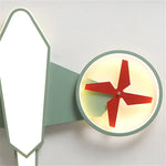 lampe moderne ailes avion couleur vert bleu télécommande réglable enfants chambre