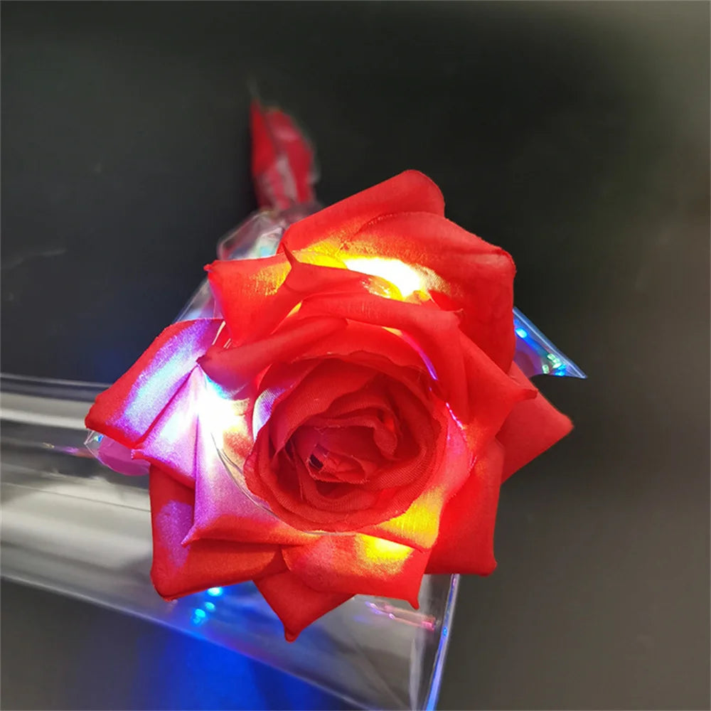 roses artificielles lumineuses bleu rose blanche modernes adhésives halloween anniversaire noël