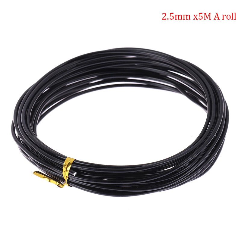 fil formation bonsaï métal noir marron gris 1mm 2mm 3mm 5m 10m jardinage