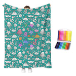 couverture colorier enfants motifs noël animaux crayons couleur texture douce moderne multicolore blanc gris