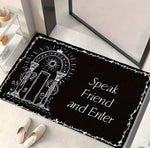 tapis d'entrée arche moria gate speak friend noir beige antidérapant résistant extérieurintérieur 40x60cm